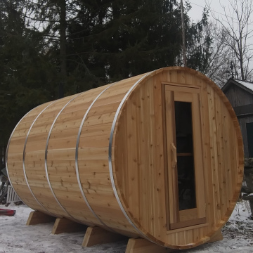 7'x10' Barrel Sauna (option to add 2' porch or 4' changeroom)