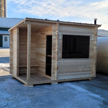 8'x8' Single Sloped Cabin Sauna with 4' Porch